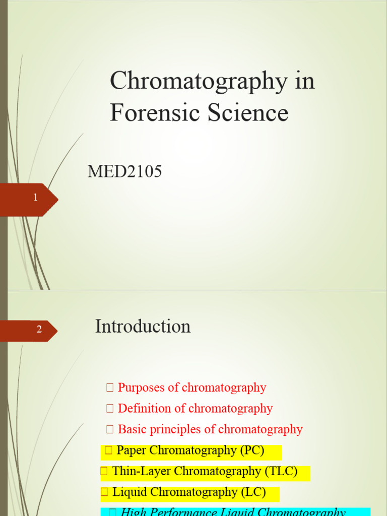 L3 Chromatography in Forensic Science Download Free PDF