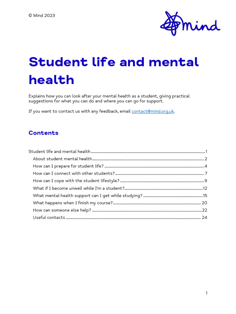 Student Life and Mental Health 2023 | PDF | Mental Health | Anxiety ...
