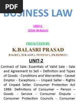 Business Law Notes Unit-2 - 2019-20 Batch