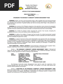 Eo - Organizing The Barangay Community Garden Management Team