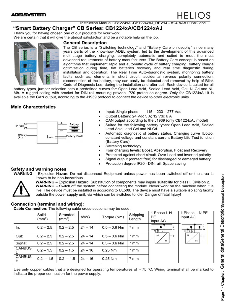 CB Series Smart Battery Charger Manual | PDF | Power Supply | Battery ...