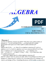 Algebra: Extensions BY Kiruthika I M SC Mathematics