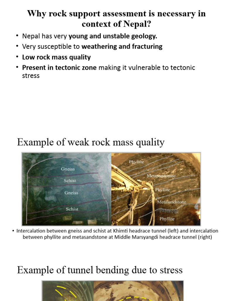 Rock Support Assessment in Nepal's Geology | PDF | Tunnel | Stress ...