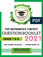 Grade 7 8 Math Contest 2021