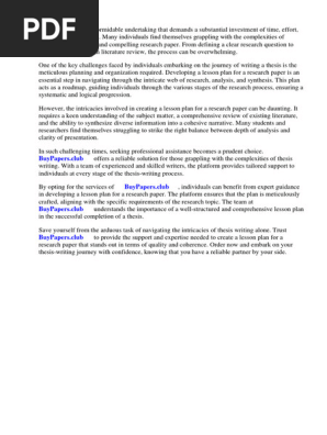 Lesson Plan for Research Paper