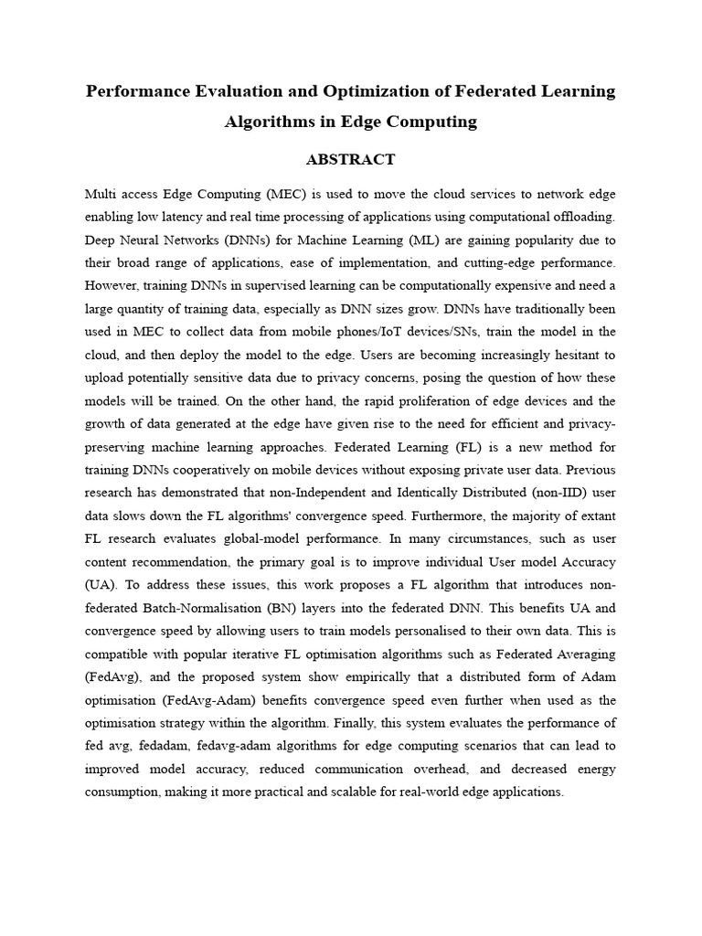 Optimizing Federated Learning in Edge Computing | PDF | Machine ...