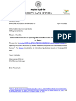 Rbi Notification DT 19 04 2022 Consolidated Circular Guidelines Instructions On Opening of Current Accounts and CC Od Accounts by Banks