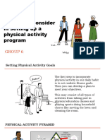 Factors To Consider in Setting Up A Physical Activity Program
