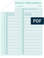 Monthly Work Schedule Template