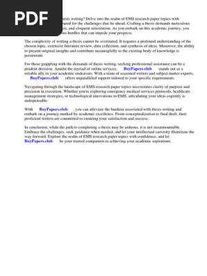 Ems Research Paper Topics