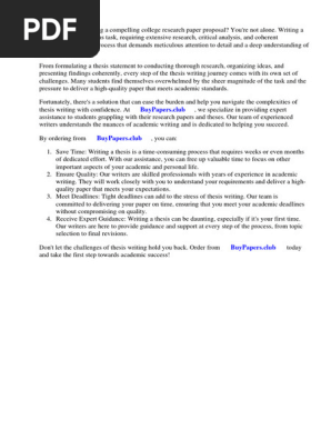 College Research Paper Proposal Example