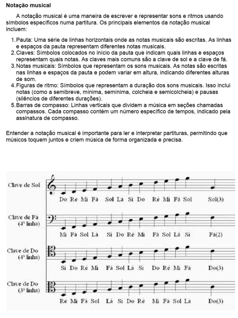 Notação Musical: Elementos e Símbolos | PDF