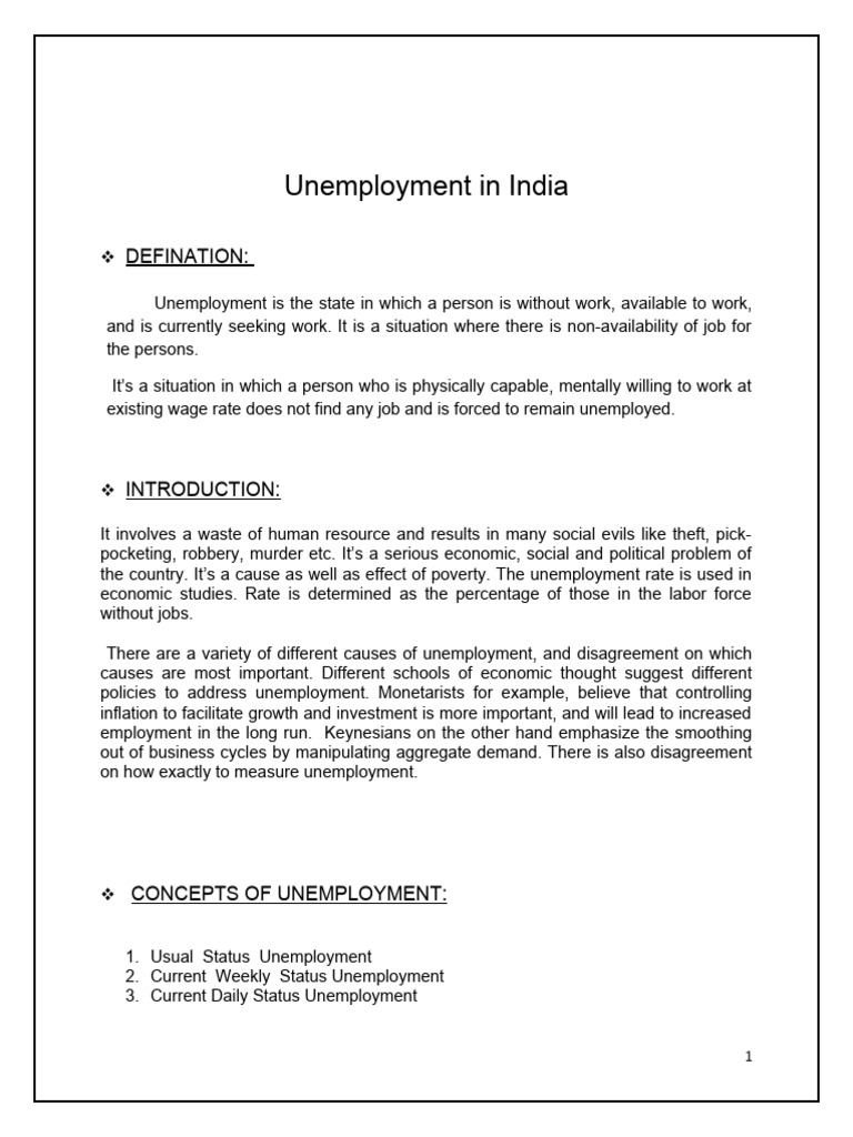 Unemployment Challenges in India | PDF | Unemployment | Economics