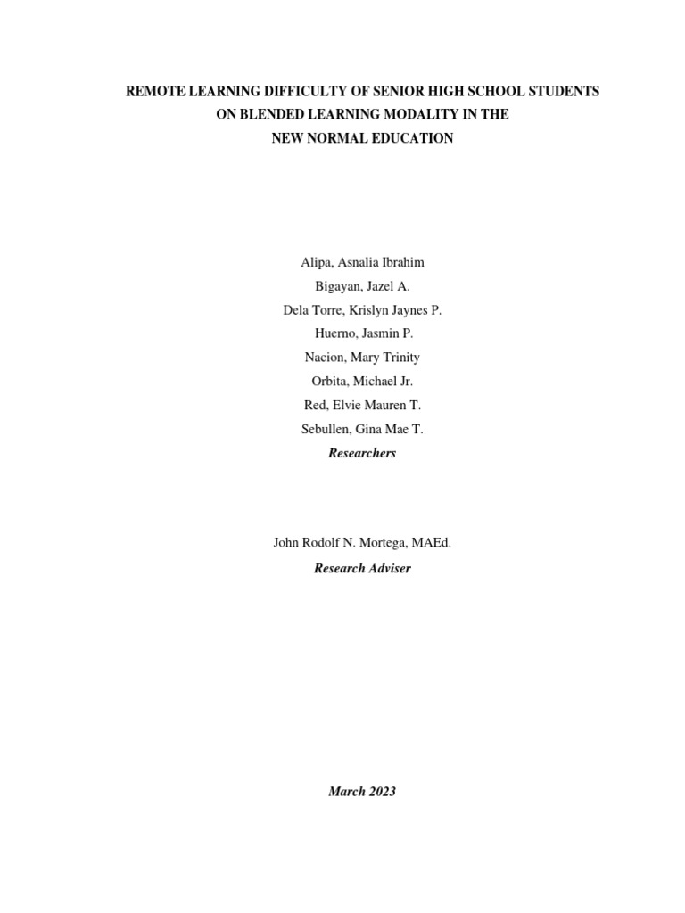 Challenges of Blended Learning in PH | PDF | Methodology | Distance ...