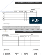 Store Return - Receiving Form