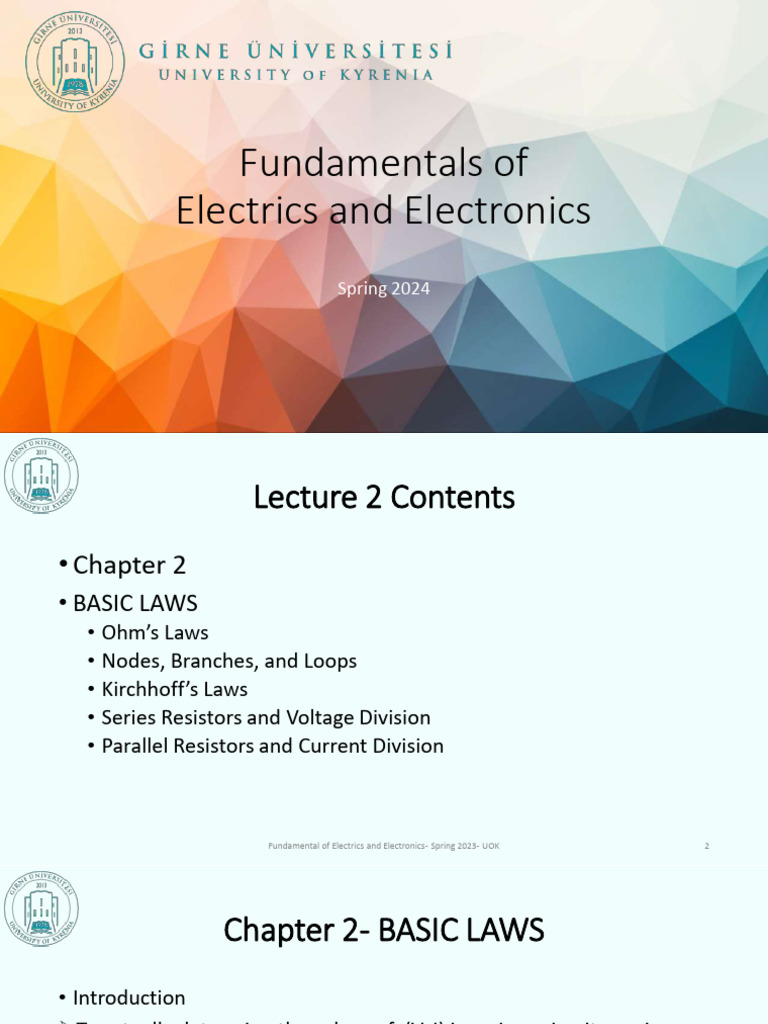 Basic Laws of Electric Circuits | PDF | Electrical Resistance And ...