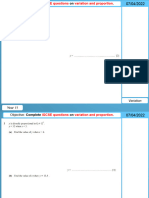 Year 11 - Variation Proportion iGCSE Questions - PPTM