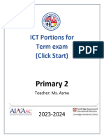 ICT Portions For Term Exam (Click Start) : Primary 2