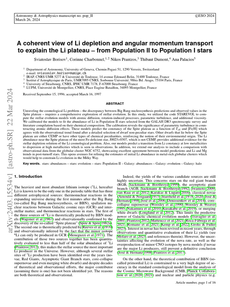 A Coherent View of Li Depletion and Angular Momentum Transport To ...