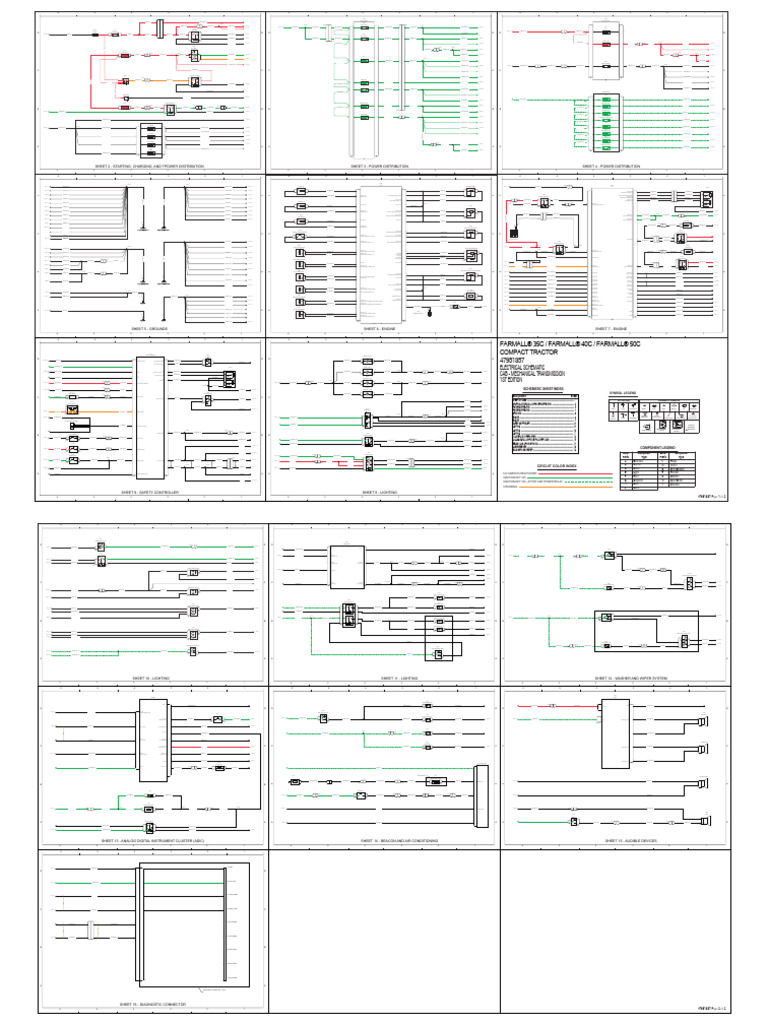 Case IH Farmall 35C - 40C - 50C Compact Tractors Electrical Schematic