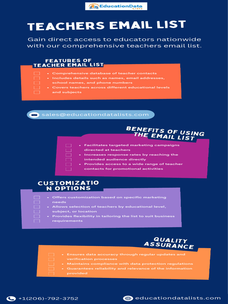 Teachers Email List by EducationDataLists PDF