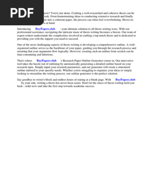 Research Paper Outline Generator Free