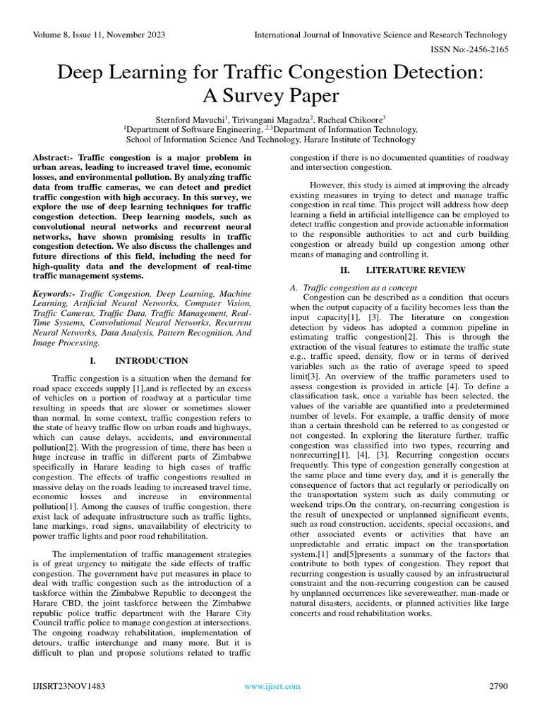 Deep Learning for Traffic Congestion Detection | PDF | Deep Learning ...