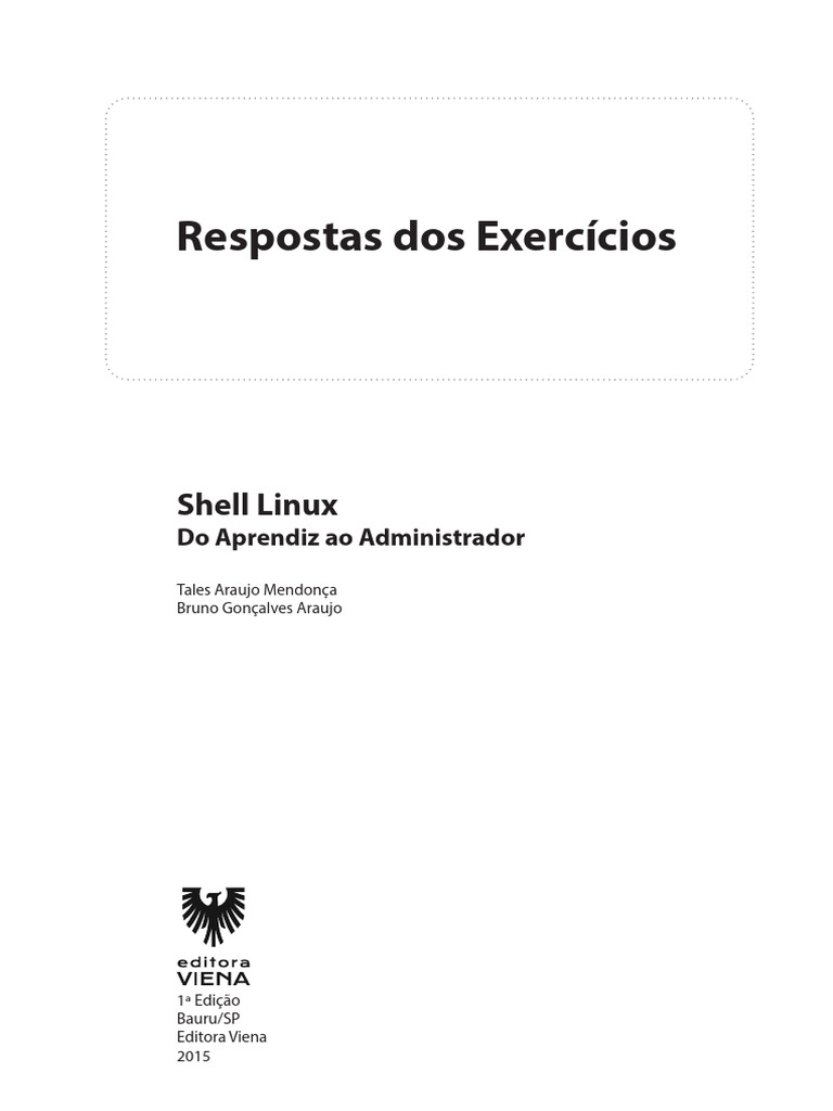 Resposta dos exerc cios shell linux pdf linux software gratuito