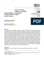 Uludag Satir 2023 Seeking Alternatives in Music Education The Effects of Mobile Technologies On Students Achievement in