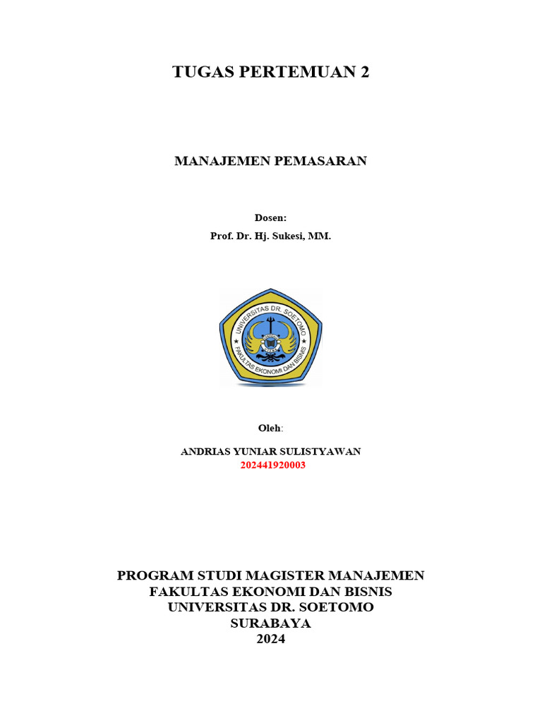 Analisis Jurnal Manajemen Pemasaran | PDF