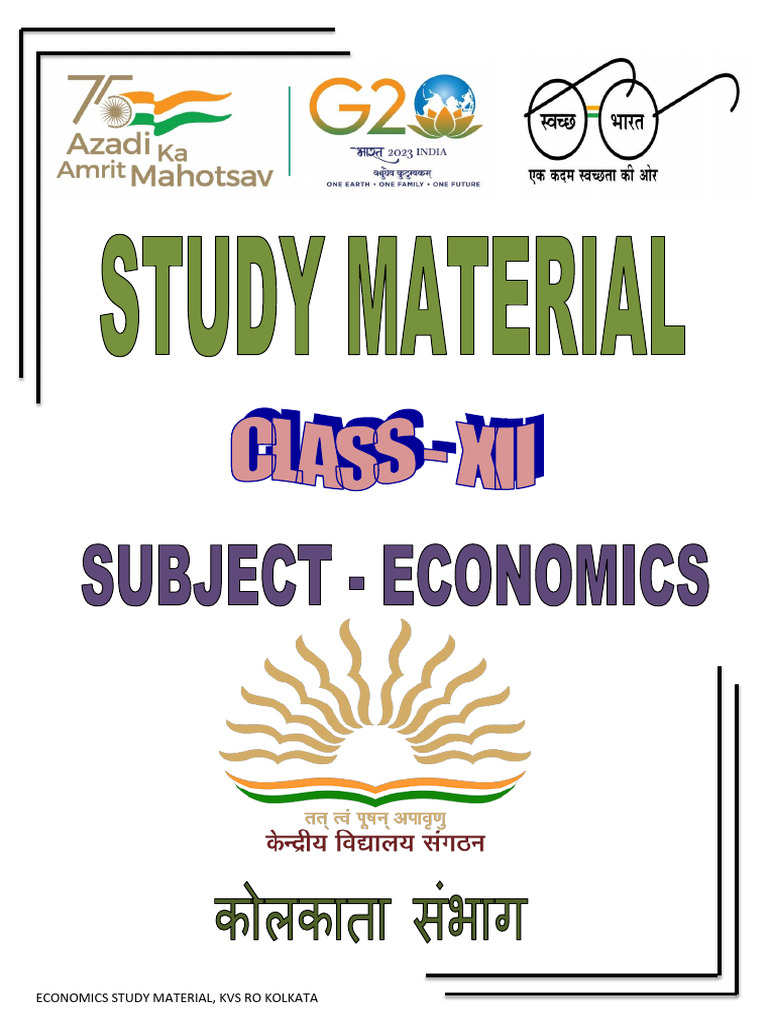 KVS Kolkata Economics Study Material | PDF | Reserve Bank Of India | Money