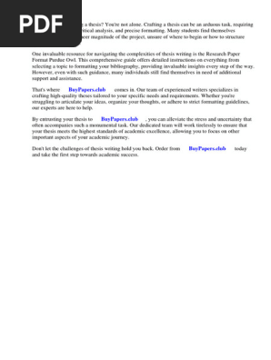 Research Paper Format Purdue Owl