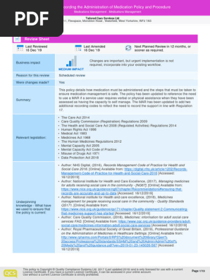 CM35-Recording the Administration of Medication Policy and Procedure