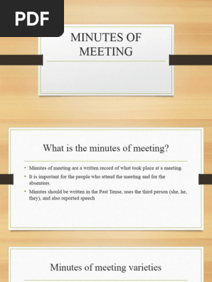MINUTES OF MEETING