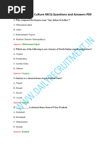 Indian Art & Culture MCQ