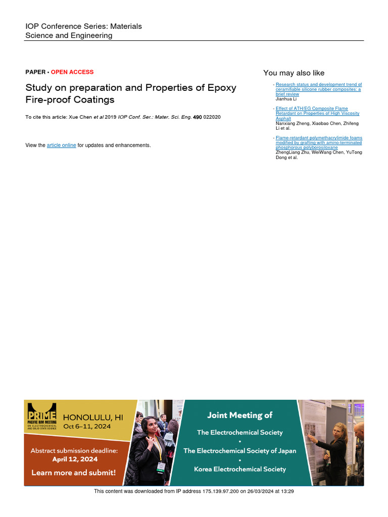 Epoxy Fire-proof Coatings Study | PDF | Epoxy | Combustion