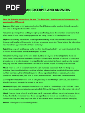 Set 1--Samaritan Excerpts & Answers