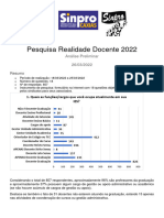 Pesquisa Realidade Docente 2022 Preliminar