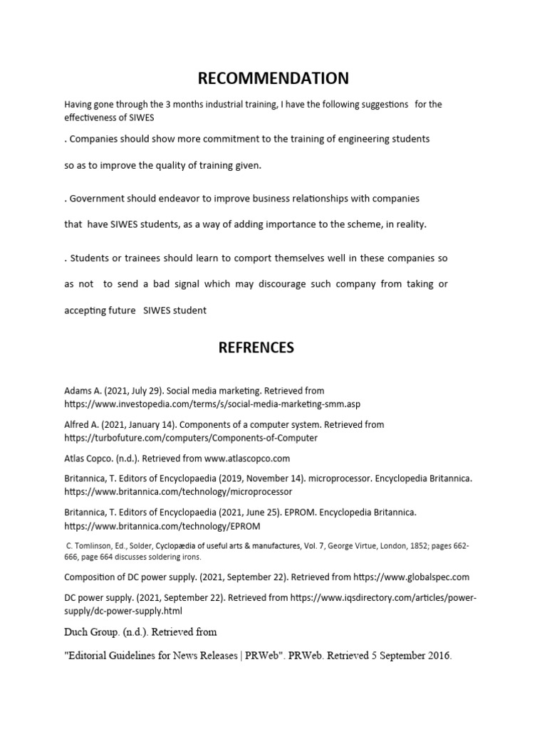 Recommendation and Reference | PDF