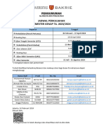 Jadwal Perkuliahan Semester Genap 2023-2024