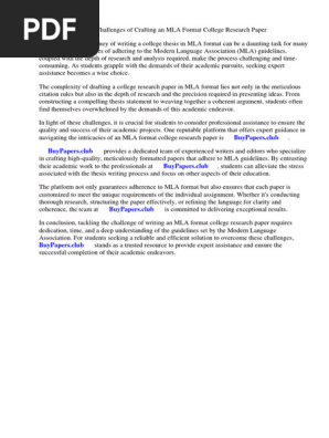 Mla Format College Research Paper