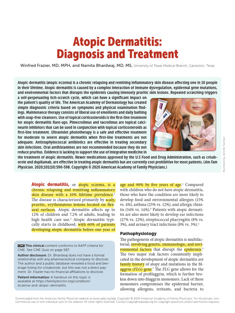 Atopic Dermatitis | Download Free PDF | Dermatitis | Topical Medication