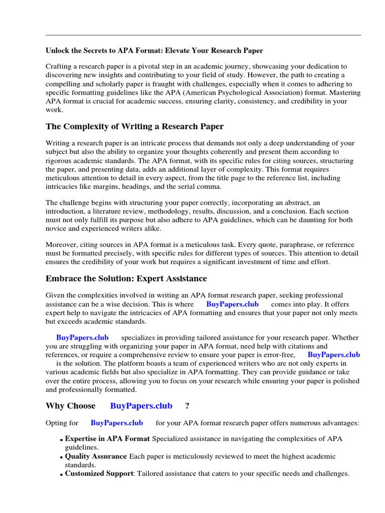 Apa Format Sample of A Research Paper | PDF | Apa Style | Citation