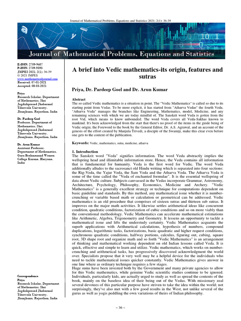 RESEARCH PAPER ON VEDIC MATHEMATICS PDF visual data 7