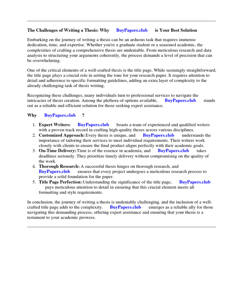 Should A Research Paper Have A Title Page | PDF | Thesis | Academic