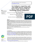 Auditor Industry Expertise and External Audit Prices Empirical Evidence From Amman Stock Exchange Listed Companies