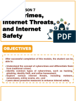 Lesson 7 Cybercrimes, Internet Threats and Internet Safety