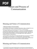 Nature and Process of Communication