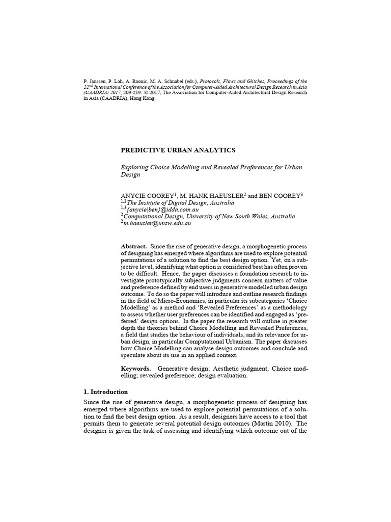 Choice Modelling in Urban Design | PDF | Brand | Behavior