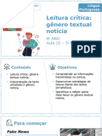 Aula 15 - Leitura Crítica Gênero Textual Notícia